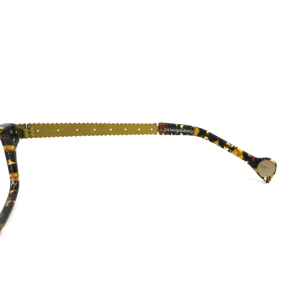 BOZ Eyeglasses Frames ZIGGY 9955 Brown Marble Matte Gold Argyle Arms 53-15-137